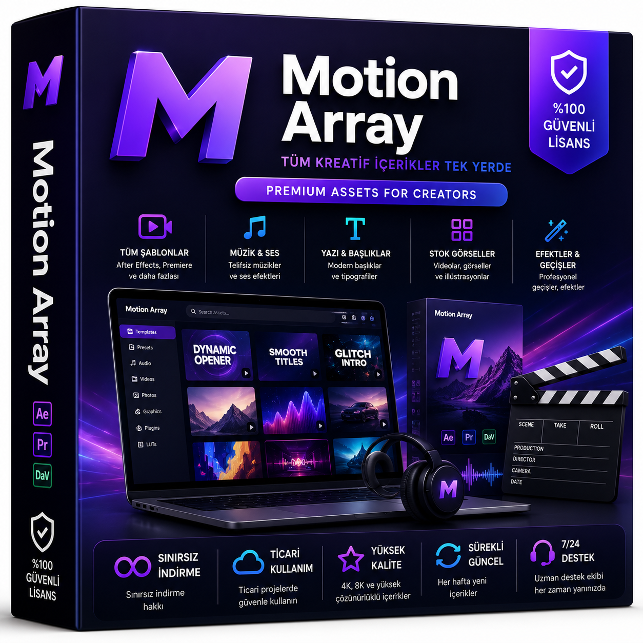 MotionarrayÜrünler Motion Array - 1 Aylık (Günlük 50 İndirme) - Görsel 1